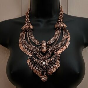 Zendaya Tribal Bohemian Impressive Necklace-Rose Gold statement- Great condition